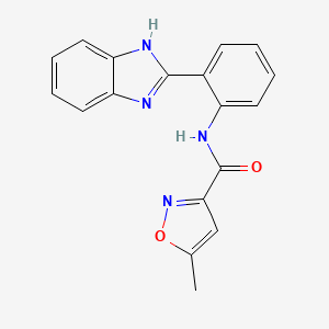 molecular formula C18H14N4O2 B2774834 N-(2-(1H-benzo[d]imidazol-2-yl)phenyl)-5-methylisoxazole-3-carboxamide CAS No. 933201-84-4