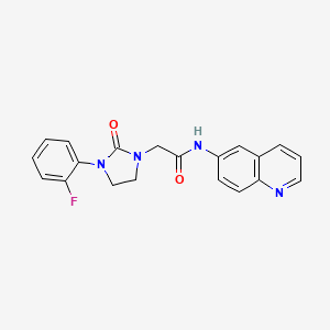 molecular formula C20H17FN4O2 B2774835 2-(3-(2-fluorophenyl)-2-oxoimidazolidin-1-yl)-N-(quinolin-6-yl)acetamide CAS No. 1251577-22-6