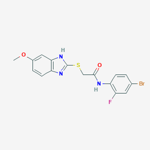 N-(4-bromo-2-fluorophenyl)-2-[(5-methoxy-1H-benzimidazol-2-yl)sulfanyl]acetamide