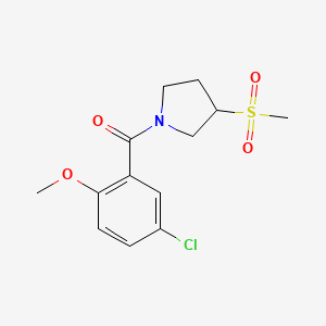 molecular formula C13H16ClNO4S B2774840 (5-Chloro-2-methoxyphenyl)(3-(methylsulfonyl)pyrrolidin-1-yl)methanone CAS No. 1705765-74-7