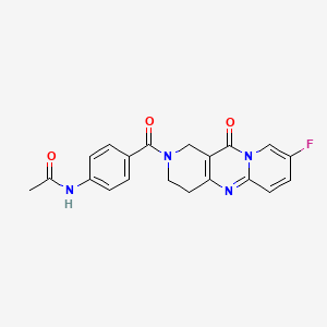 molecular formula C20H17FN4O3 B2774842 N-(4-(8-fluoro-11-oxo-2,3,4,11-tetrahydro-1H-dipyrido[1,2-a:4',3'-d]pyrimidine-2-carbonyl)phenyl)acetamide CAS No. 2034368-20-0