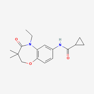 molecular formula C17H22N2O3 B2774843 N-(5-乙基-3,3-二甲基-4-氧代-2,3,4,5-四氢苯并[b][1,4]噁唑-7-基)环丙烷甲酰胺 CAS No. 921862-83-1