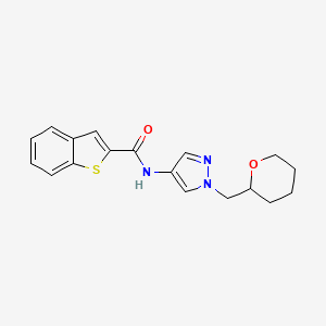 N-(1-((tetrahydro-2H-pyran-2-yl)methyl)-1H-pyrazol-4-yl)benzo[b]thiophene-2-carboxamide