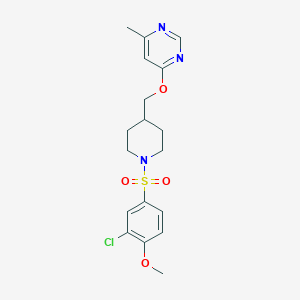4-((1-((3-Chloro-4-methoxyphenyl)sulfonyl)piperidin-4-yl)methoxy)-6-methylpyrimidine