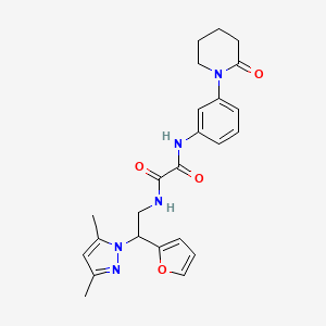 N1-(2-(3,5-dimethyl-1H-pyrazol-1-yl)-2-(furan-2-yl)ethyl)-N2-(3-(2-oxopiperidin-1-yl)phenyl)oxalamide