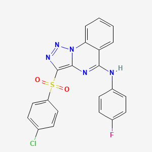 3-[(4-chlorophenyl)sulfonyl]-N-(4-fluorophenyl)[1,2,3]triazolo[1,5-a]quinazolin-5-amine