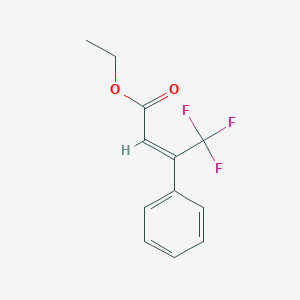molecular formula C12H11F3O2 B2774864 ethyl (2Z)-3-trifluoromethyl-3-phenylprop-2-enoate CAS No. 56210-75-4