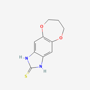 molecular formula C10H10N2O2S B2774872 7,8-dihydro-1H,6H-[1,4]dioxepino[2,3-f]benzimidazole-2-thiol CAS No. 81864-58-6
