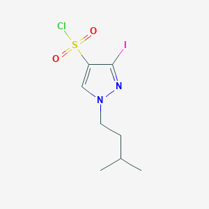 molecular formula C8H12ClIN2O2S B2774874 3-Iodo-1-(3-methylbutyl)-1H-pyrazole-4-sulfonyl chloride CAS No. 1946821-96-0