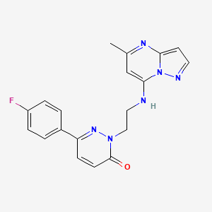 molecular formula C19H17FN6O B2774880 6-(4-Fluorophenyl)-2-[2-[(5-methylpyrazolo[1,5-a]pyrimidin-7-yl)amino]ethyl]pyridazin-3-one CAS No. 2380178-36-7