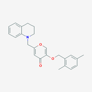 molecular formula C24H25NO3 B2774885 2-(3,4-dihydro-2H-quinolin-1-ylmethyl)-5-[(2,5-dimethylphenyl)methoxy]pyran-4-one CAS No. 898456-86-5