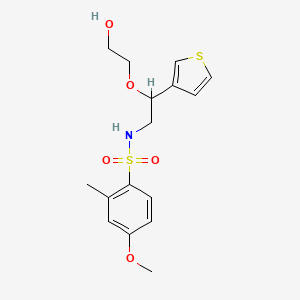 N-(2-(2-hydroxyethoxy)-2-(thiophen-3-yl)ethyl)-4-methoxy-2-methylbenzenesulfonamide