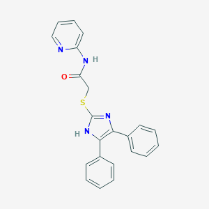 molecular formula C22H18N4OS B277489 2-[(4,5-diphenyl-1H-imidazol-2-yl)sulfanyl]-N-(2-pyridinyl)acetamide 