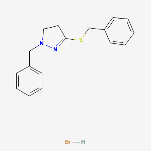 molecular formula C17H19BrN2S B2774896 1-Benzyl-3-(benzylsulfanyl)-4,5-dihydro-1H-pyrazole hydrobromide CAS No. 460707-77-1