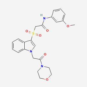 N-(3-methoxyphenyl)-2-((1-(2-morpholino-2-oxoethyl)-1H-indol-3-yl)sulfonyl)acetamide