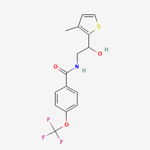 molecular formula C15H14F3NO3S B2774904 N-(2-hydroxy-2-(3-methylthiophen-2-yl)ethyl)-4-(trifluoromethoxy)benzamide CAS No. 1421532-29-7