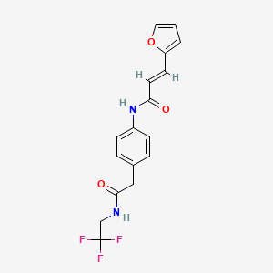 molecular formula C17H15F3N2O3 B2774908 (E)-3-(furan-2-yl)-N-(4-(2-oxo-2-((2,2,2-trifluoroethyl)amino)ethyl)phenyl)acrylamide CAS No. 1235688-81-9