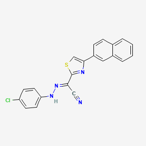 (2E)-N-(4-chloroanilino)-4-naphthalen-2-yl-1,3-thiazole-2-carboximidoyl cyanide