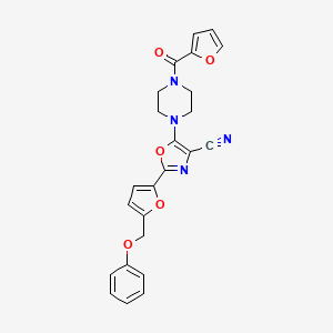 5-(4-(Furan-2-carbonyl)piperazin-1-yl)-2-(5-(phenoxymethyl)furan-2-yl)oxazole-4-carbonitrile