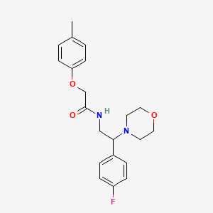 molecular formula C21H25FN2O3 B2774914 N-(2-(4-氟苯基)-2-吗啉基乙基)-2-(对甲苯氧基)乙酰胺 CAS No. 942010-98-2