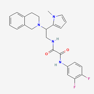 molecular formula C24H24F2N4O2 B2774917 N1-(3,4-difluorophenyl)-N2-(2-(3,4-dihydroisoquinolin-2(1H)-yl)-2-(1-methyl-1H-pyrrol-2-yl)ethyl)oxalamide CAS No. 1049454-64-9
