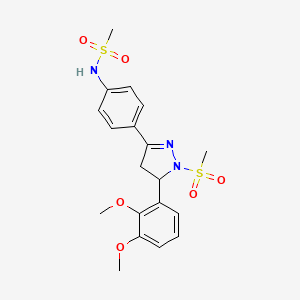 N-(4-(5-(2,3-dimethoxyphenyl)-1-(methylsulfonyl)-4,5-dihydro-1H-pyrazol-3-yl)phenyl)methanesulfonamide