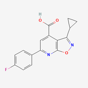 3-Cyclopropyl-6-(4-fluorophenyl)-[1,2]oxazolo[5,4-b]pyridine-4-carboxylic acid