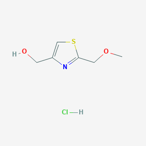 molecular formula C6H10ClNO2S B2774922 [2-(Methoxymethyl)-1,3-thiazol-4-yl]methanol;hydrochloride CAS No. 2402839-63-6