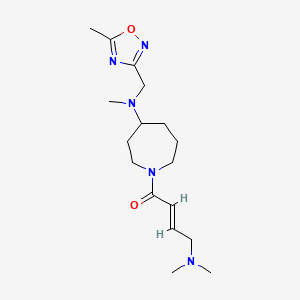 molecular formula C17H29N5O2 B2774930 (E)-4-(Dimethylamino)-1-[4-[methyl-[(5-methyl-1,2,4-oxadiazol-3-yl)methyl]amino]azepan-1-yl]but-2-en-1-one CAS No. 2248097-96-1