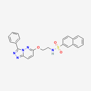 molecular formula C23H19N5O3S B2774931 N-(2-((3-phenyl-[1,2,4]triazolo[4,3-b]pyridazin-6-yl)oxy)ethyl)naphthalene-2-sulfonamide CAS No. 1020975-76-1