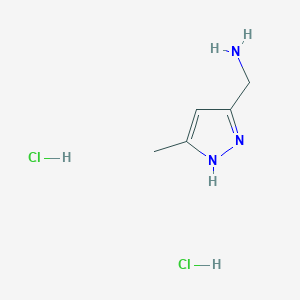 molecular formula C5H11Cl2N3 B2774935 5-(Aminomethyl)-3-methylpyrazole dihydrochloride CAS No. 1094169-69-3