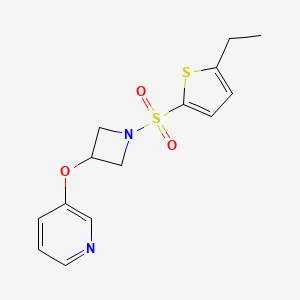 molecular formula C14H16N2O3S2 B2774938 3-((1-((5-Ethylthiophen-2-yl)sulfonyl)azetidin-3-yl)oxy)pyridine CAS No. 1903114-75-9