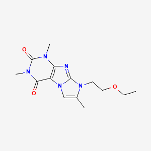 molecular formula C14H19N5O3 B2774941 6-(2-Ethoxyethyl)-2,4,7-trimethylpurino[7,8-a]imidazole-1,3-dione CAS No. 878421-22-8