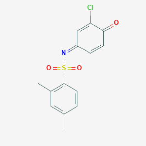 molecular formula C14H12ClNO3S B2774943 (E)-N-(3-chloro-4-oxocyclohexa-2,5-dien-1-ylidene)-2,4-dimethylbenzenesulfonamide CAS No. 425410-97-5