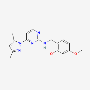 molecular formula C18H21N5O2 B2774948 N-(2,4-dimethoxybenzyl)-4-(3,5-dimethyl-1H-pyrazol-1-yl)pyrimidin-2-amine CAS No. 1251561-48-4