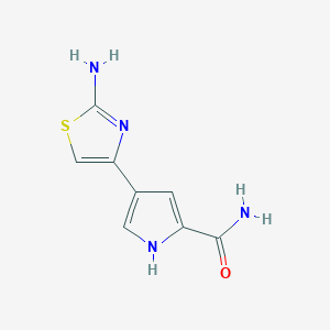 molecular formula C8H8N4OS B2774950 4-(2-amino-1,3-thiazol-4-yl)-1H-pyrrole-2-carboxamide CAS No. 929974-94-7