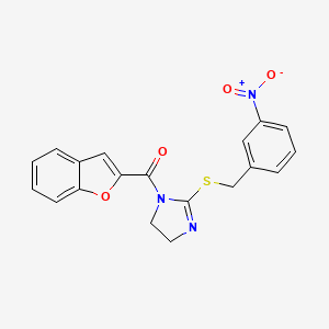 benzofuran-2-yl(2-((3-nitrobenzyl)thio)-4,5-dihydro-1H-imidazol-1-yl)methanone