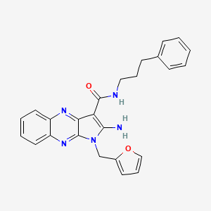 molecular formula C25H23N5O2 B2774961 2-amino-1-(furan-2-ylmethyl)-N-(3-phenylpropyl)-1H-pyrrolo[2,3-b]quinoxaline-3-carboxamide CAS No. 847272-21-3