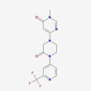 molecular formula C15H14F3N5O2 B2774965 3-Methyl-6-[3-oxo-4-[2-(trifluoromethyl)pyridin-4-yl]piperazin-1-yl]pyrimidin-4-one CAS No. 2380099-03-4