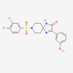 molecular formula C20H19F2N3O4S B2774969 8-((3,4-Difluorophenyl)sulfonyl)-3-(3-methoxyphenyl)-1,4,8-triazaspiro[4.5]dec-3-en-2-one CAS No. 1358594-29-2