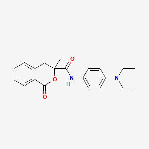 molecular formula C21H24N2O3 B2774977 N-[4-(diethylamino)phenyl]-3-methyl-1-oxo-3,4-dihydro-1H-isochromene-3-carboxamide CAS No. 838590-85-5