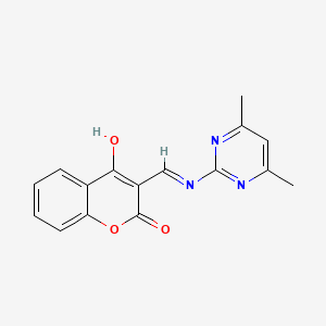 molecular formula C16H13N3O3 B2774978 (Z)-3-(((4,6-dimethylpyrimidin-2-yl)amino)methylene)chroman-2,4-dione CAS No. 305375-89-7