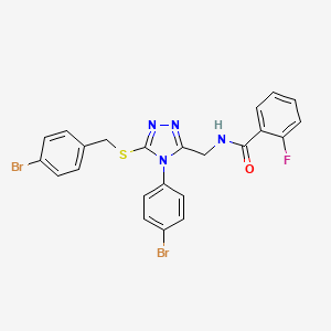 N-((5-((4-bromobenzyl)thio)-4-(4-bromophenyl)-4H-1,2,4-triazol-3-yl)methyl)-2-fluorobenzamide
