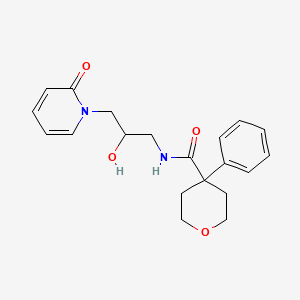 molecular formula C20H24N2O4 B2774985 N-(2-hydroxy-3-(2-oxopyridin-1(2H)-yl)propyl)-4-phenyltetrahydro-2H-pyran-4-carboxamide CAS No. 1797903-05-9