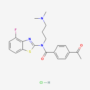 4-acetyl-N-(3-(dimethylamino)propyl)-N-(4-fluorobenzo[d]thiazol-2-yl)benzamide hydrochloride