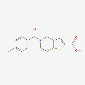 molecular formula C16H15NO3S B2774987 5-(4-Methylbenzoyl)-4,5,6,7-tetrahydrothieno[3,2-c]pyridine-2-carboxylic acid CAS No. 1486913-04-5