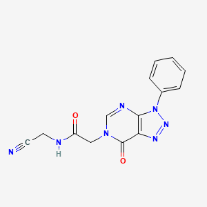 molecular formula C14H11N7O2 B2774991 N-(Cyanomethyl)-2-(7-oxo-3-phenyltriazolo[4,5-d]pyrimidin-6-yl)acetamide CAS No. 2418722-81-1