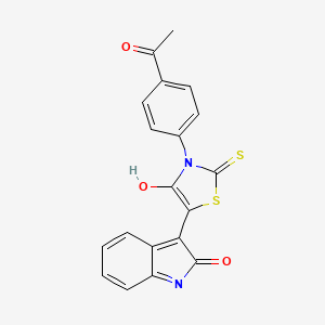 (Z)-3-(4-acetylphenyl)-5-(2-oxoindolin-3-ylidene)-2-thioxothiazolidin-4-one