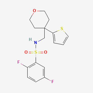 molecular formula C16H17F2NO3S2 B2774994 2,5-difluoro-N-((4-(thiophen-2-yl)tetrahydro-2H-pyran-4-yl)methyl)benzenesulfonamide CAS No. 1203109-49-2