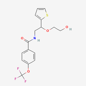 molecular formula C16H16F3NO4S B2774995 N-(2-(2-hydroxyethoxy)-2-(thiophen-2-yl)ethyl)-4-(trifluoromethoxy)benzamide CAS No. 2034564-99-1